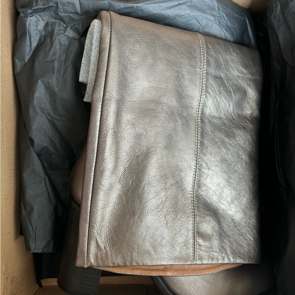 Free People Grayson Womens Leather Round Toe Knee-High Boots Size 7.5 Bronze - Picture 4 of 6